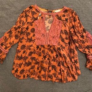 Pink floral 3/4 sleeve